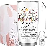 CRASHOT Physical Therapist Gifts for Women, Physical Therapist Appreciation Gift Set, Includes 20 oz Tumbler with Brush & Straw, Birthday Christmas Thanks Present