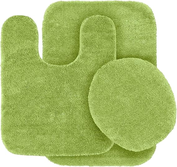 3 pc Solid Sage Green Bathroom Rug Set Bath Mats Bath Set Super Soft Anti Slip Soft