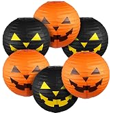 Blulu 6 Pcs Paper Halloween Pumpkin Lanterns, 11.85