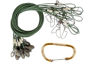 Lifetime Decoys 3ft 1oz PVC Coated Steel Cable Texas Rigs - Timber Green