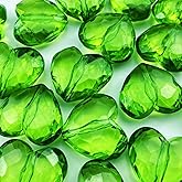 YHYPOCI 20pcs Acrylic Heart Beads 30mm Heart Shape Loose Bead for Making Bracelet Necklace Jewelry Making Craft(Grass Green)