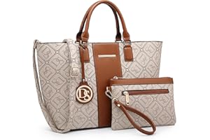 DASEIN Large Tote Bags Vegan Leather Purses and Handbags for Women Top Handle Ladies Shoulder Bags Satchel Hobo 2pcs Set