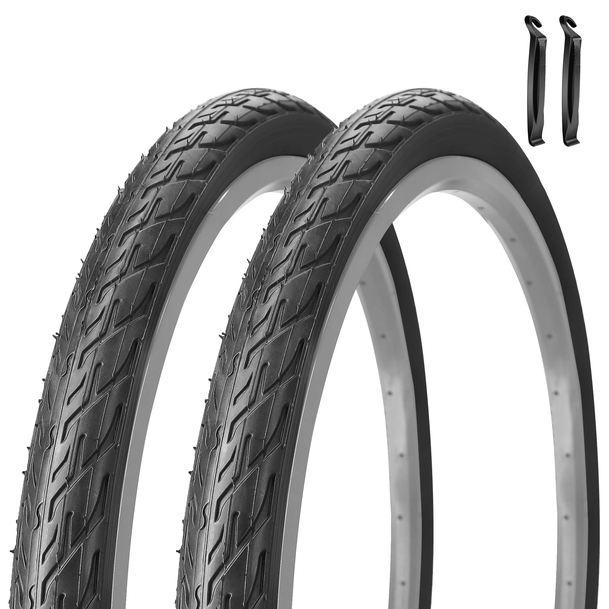 Photo 1 of 24x1.75 Bike Tires 24 Inch Foldable Replacement Bike Tire SuitPuncture Resistant All-Terrain Mountain/Road Bicycle Tires - Compatible with Hybrid Commuter Bikes (2 Tires)