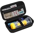 Canboc Travel Carrying Case for Asthma Inhaler, Handheld Spacer for Adults and Kids, Masks, Hard Inhaler Case with Mesh Pocket fit Medicine and Other Essentials, Black (CASE ONLY)