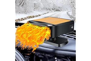 LILITUAN Car Heaters for Vehicle,12V 200W Portable Car Heater that Plugs into Cigarette Lighter,2-in-1 Fast Heating & Cooling Modes 360° Rotatable (Orange)