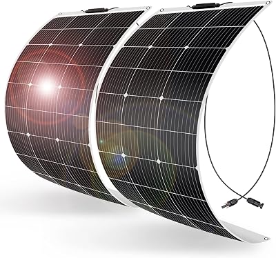 DOKIO 200W 12V Flexible Solar Panel Monocrystalline RV Boat Caravan Sheds