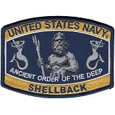 Popular Patch US Naval Shellback, King Neptune Ancient Order of the Deep - Embroidered Iron-on Display Collectible Novelty Patch