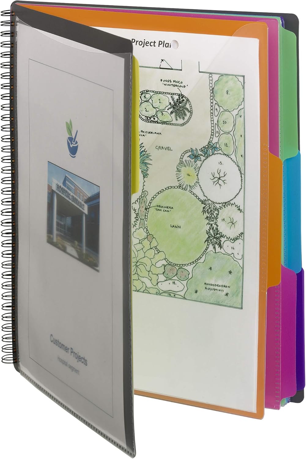 Smead 12 Pocket Poly Project Organizer, Letter Size, 1/3-Cut Tab, Gray with Bright Colors (89207) : Office Products