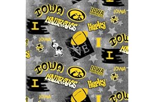 SYKEL ENTERPRISES Iowa Hawkeyes Cotton Fabric with Graffiti Print-Sold by The Full Yard