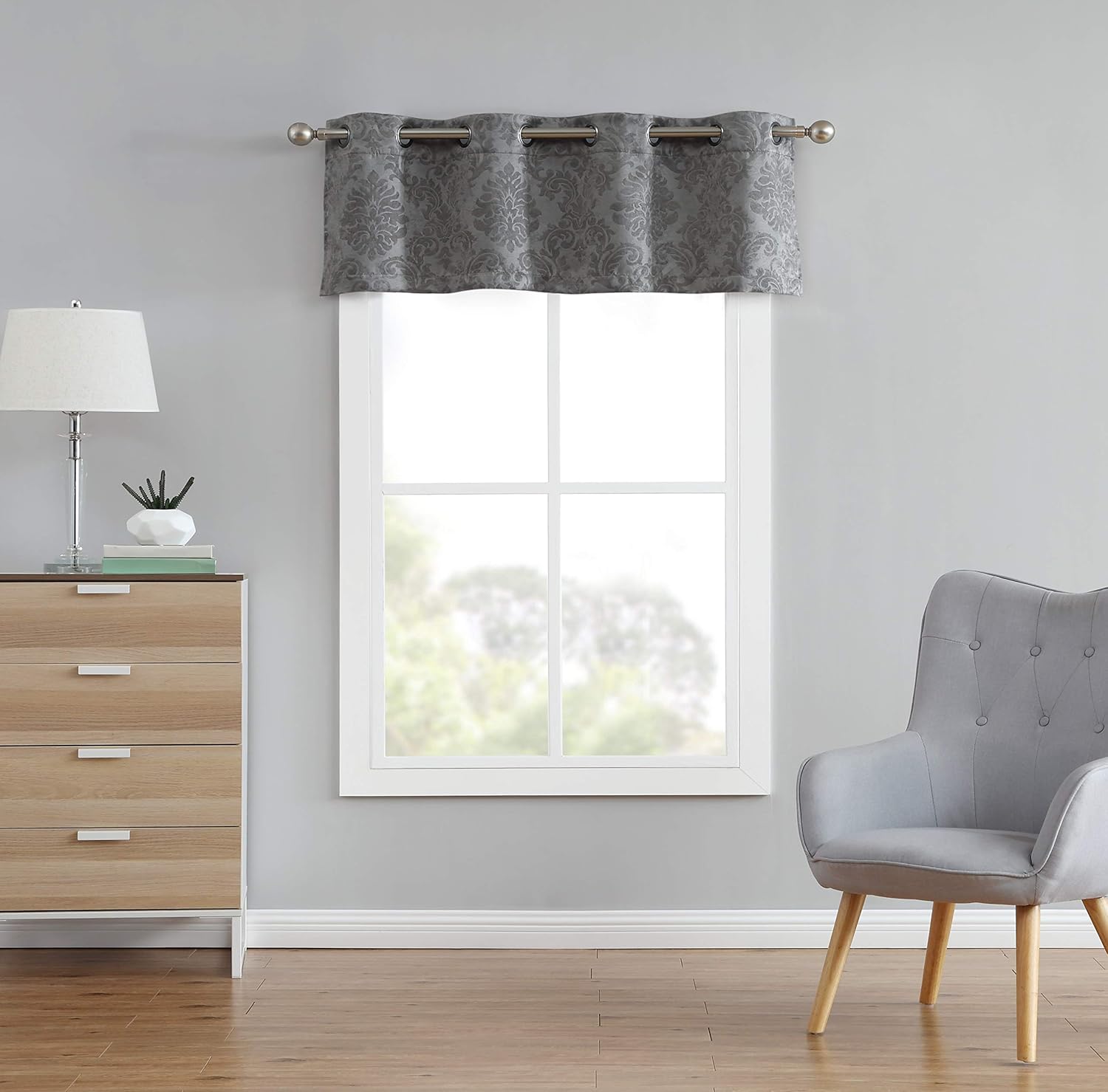 AsaTex Loretta - 1 Embossed Patio Extra Wide Curtain Panel with 16 Grommets - Thermal Weaved Blackout - Noise Reduction Fabric - Ideal for Sliding and Patio Doors (Patio 102 W x 84, Charcoal)