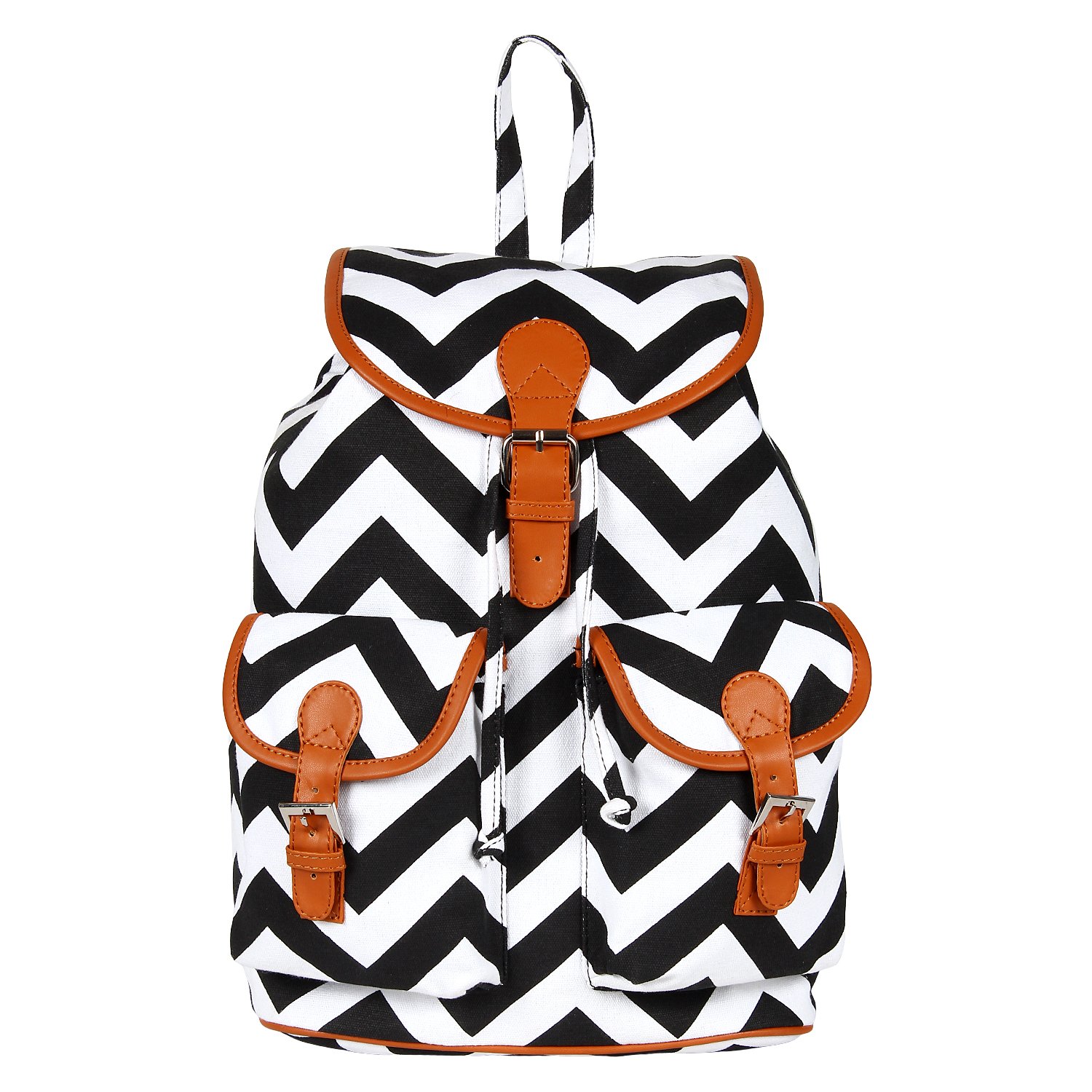 lychee bags women's black, white canvas lacey backpack