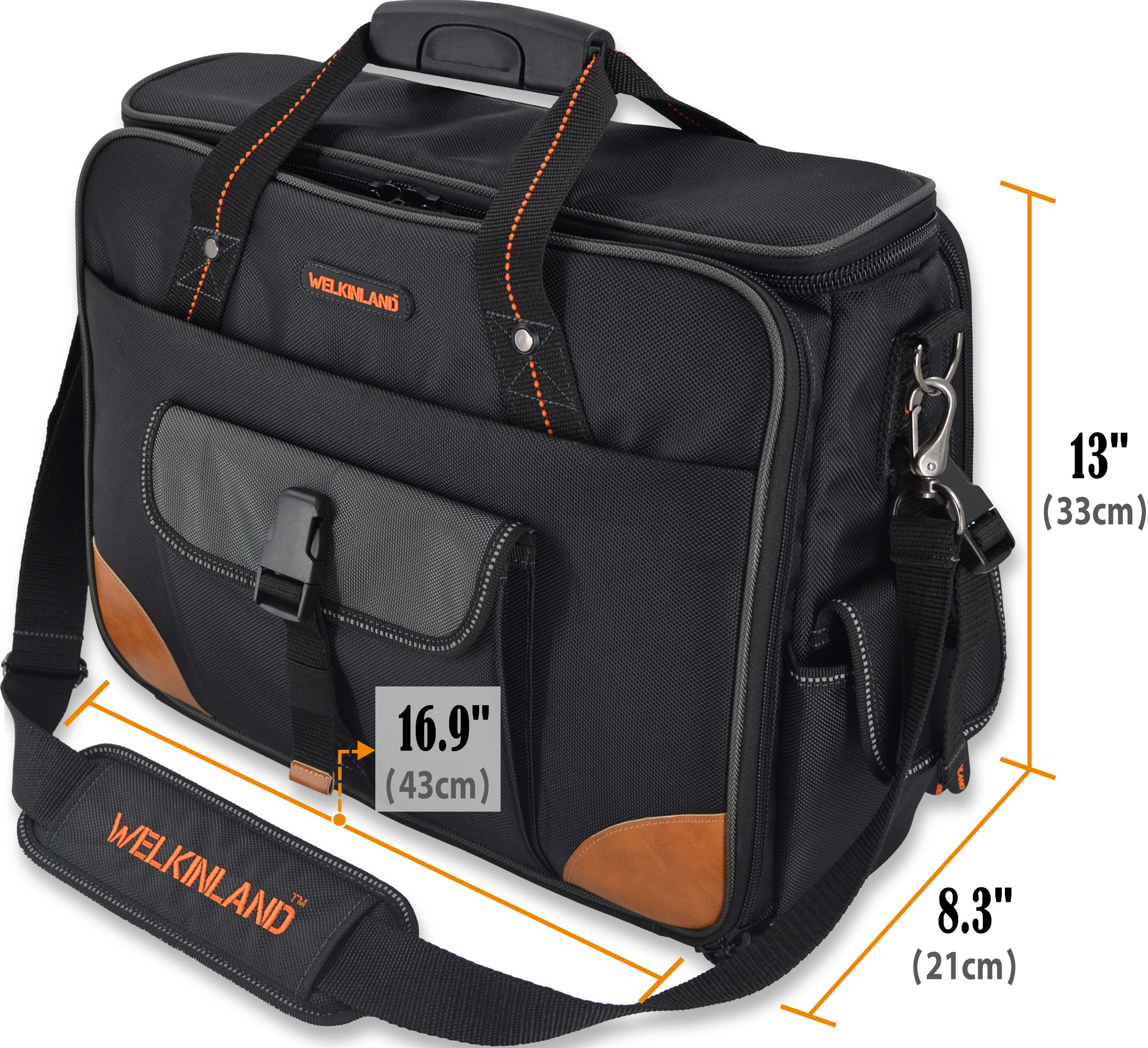 WELKINLAND 88-Pockets Electrician's Tool Bag - Electrician, Technician, HVAC & Laptop Tool Bag