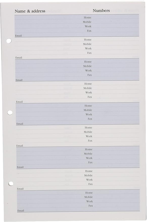 Refillable Address Book Uk / Collins 835r Ring Bound Address Book