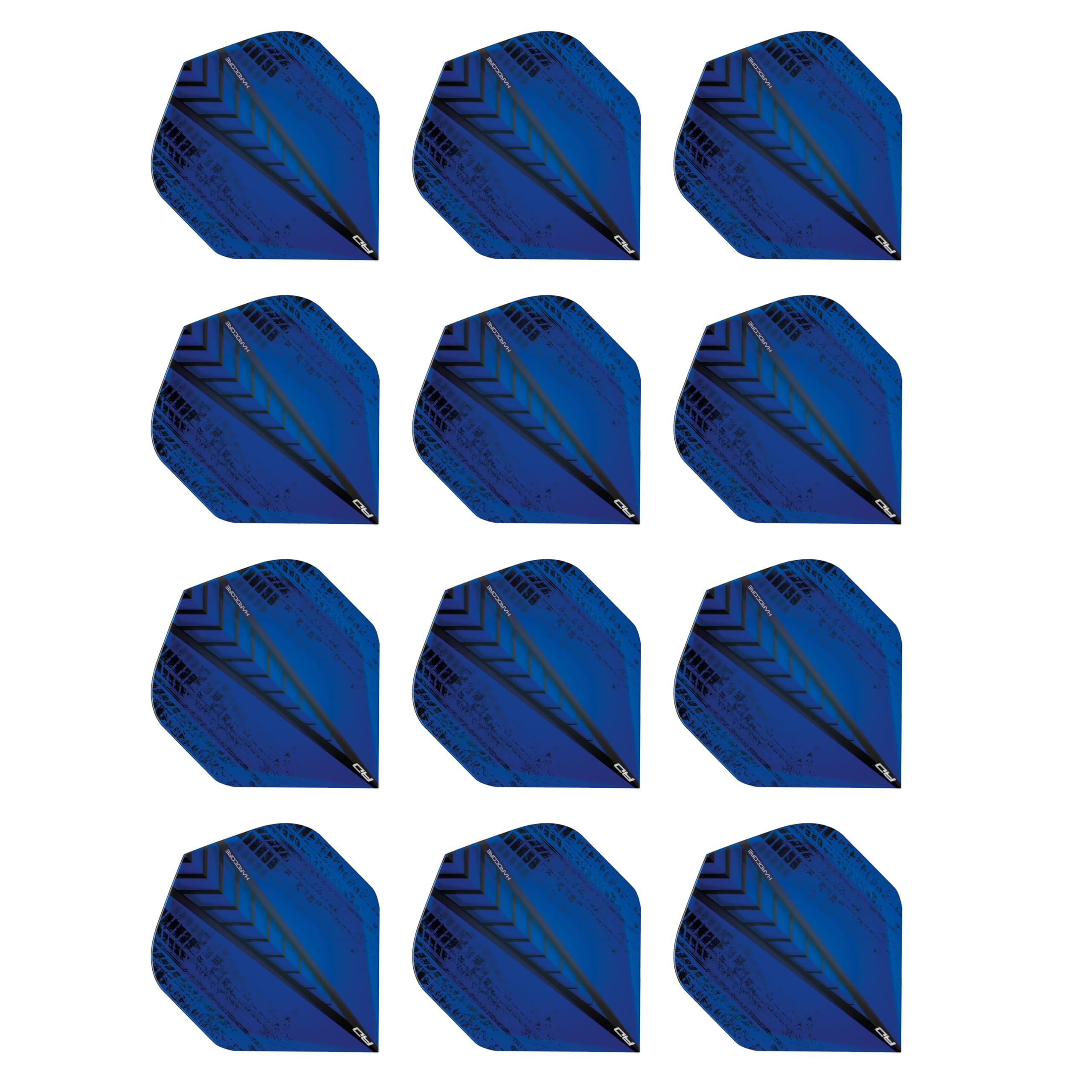 RED DRAGON Hardcore Radical Blue Extra Thick Standard Dart Flights - 4 sets Per Pack (12 Dart Flights in total)