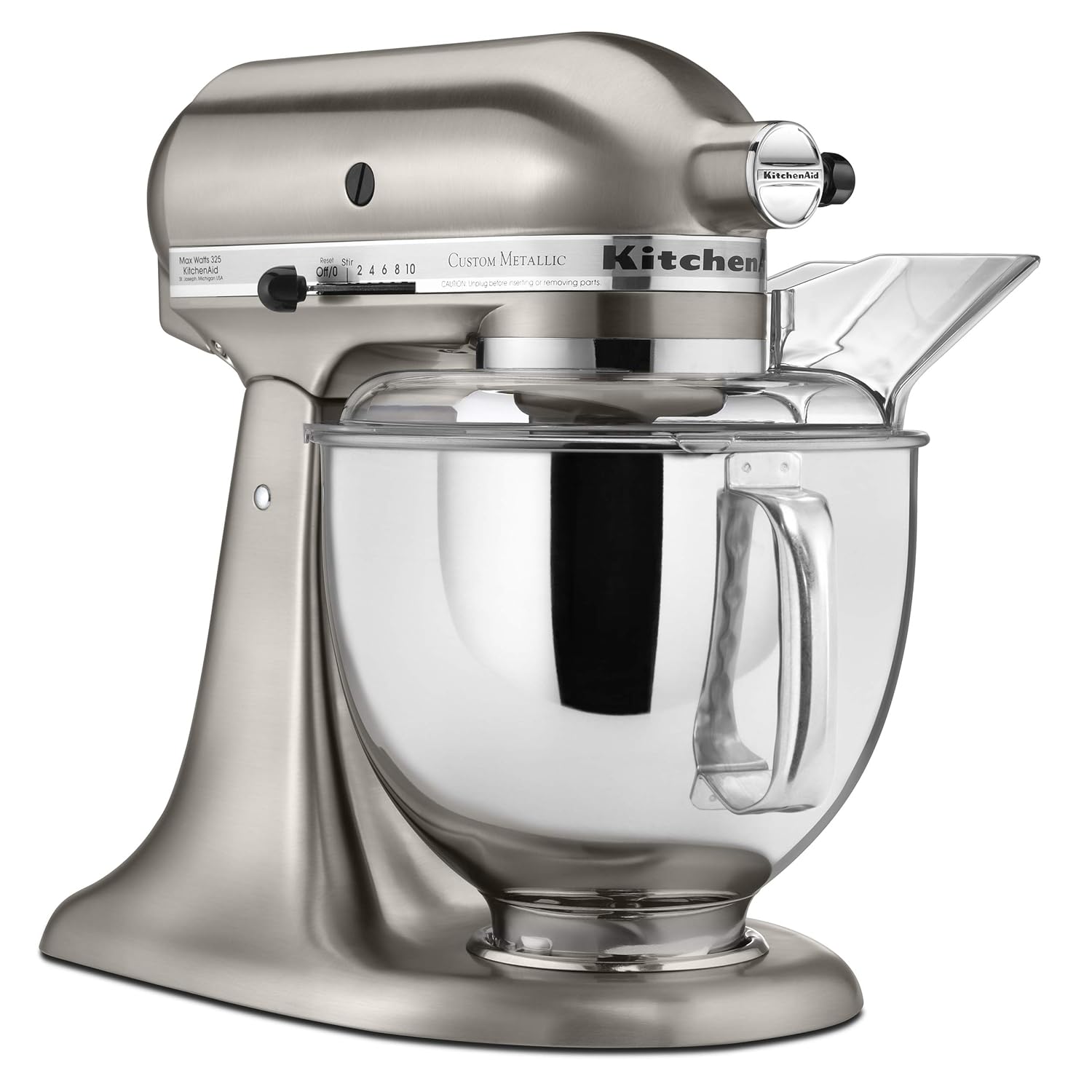 KitchenAid KSM152PSNK 5-Qt. Custom Metallic Series with Pouring Shield - Brushed Nickel