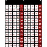 Essex Wares - 120 Pocket Chart for Classrooms, Black, 29" Wide x 27.5" Tall | Hundreds Chart, Dynamic Math Education, 1-120 Number for Classrooms, Wall, Counting Pocket Chart