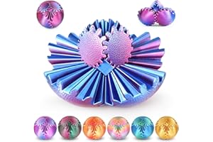 OLEE ODEE Gear Ball Fidget Toys Steampunk Gear Sphere Stress Relief for Kids Adults 3D Printed Unique Funny Birthday Gift for Christmas White Elephant Stocking Stuffer Easter (Ombre Purple, Dia. 2.5" )