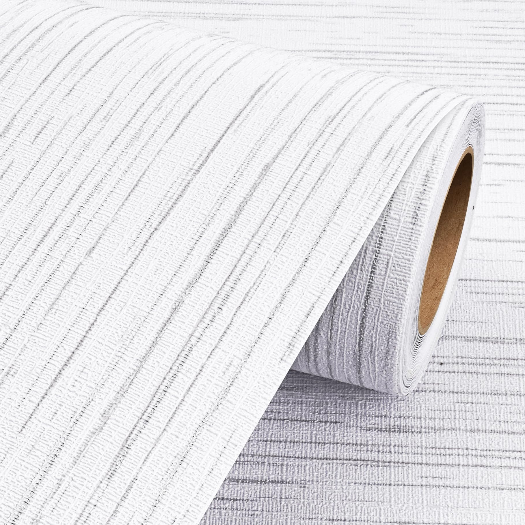 Photo 1 of Livelynine 15.8x197 Peel and Stick Grasscloth Wallpaper White Textured Wall Paper for Bathroom Waterproof Grass Cloth Wallpaper Rolls for Walls Fabric Texture Contact Paper Self Adhesive Shelf Lining