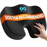 Everlasting Comfort Doctor Recommended Memory Foam Seat Cushion for Office Chairs &amp; Car - Ergonomic Office Desk Accessories - Cushions for Tailbone Pain Relief, Sciatica (Black, Large)