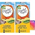 Crystal-Light On The Go Drink Mix - Two (2) Pack of 10pck/0.13oz Pouches - Sugar-Free, Low-Calorie Refreshment Anytime, Anywhere and One CureCor Collective Sticker! (Lemon Iced Tea)
