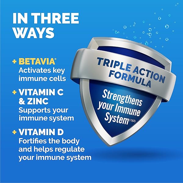 EMERGEN-C IMMUNE+ TRIPLE ACTION IMMUNE SUPPORT POWDER, BETAVIA (R), 1000MG VITAMIN C, B VITAMINS, VITAMIN D AND ANTIOXIDANTS, SUPER ORANGE – 50 COUNT