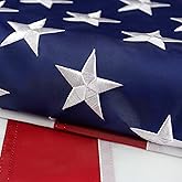 American Flag 3x5 Ft for Outside, Heavy Duty Nylon US Flag for High Wind, Durable Embroidered Stars, Sewn Stripes, Brass Grommets, Fade Resistant Waterproof USA Flags