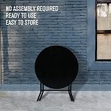 PHI VILLA Folding Outdoor Side Table - Black Tempered Glass, 46x46cm view 6