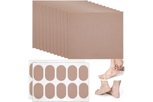 KINBOM 12 Sheets Moleskin Tape Adhesive Pads, Flannel Moleskin Patches Adhesive Feet Pads Portable Moleskin Pads for Feet Shoes Blister Prevention Women Travel Supplies