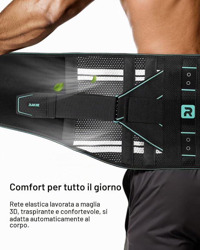 Cintura di supporto per la schiena, comoda fascia per la schiena per uomo e donna con imbottitura lombare rimovibile per la parte inferiore della schiena (Blu, S)