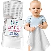 Baby Morgan Thermal Waffle Knit Baby Blanket - Soft Breathable Mini Blanket for Newborns and Infants - Toddler Blankey for Strollers, Travel, Naptime, Nursery and More - 18" x 20" (White, Satin Trim)