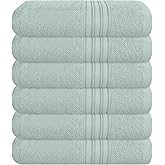 BOUTIQUO Ultra Soft Cotton 6 -Piece Hand Towel Set 16x24 Inch, Ideal for use in Bathroom, Kitchen, Gym, Spa & General Cleaning, Compact & Lightweight Multi Purpose Hand Towels - Sea Green