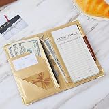 Bienbee Waitress Server Book with Zipper Pocket Black Notepad for Waiter view 5