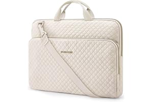 BAGSMART 15.6 Inch Laptop Shoulder Bag, Laptop Sleeve Compatible with MacBook Pro 16 Inch,15.6 Inch HP,Dell,Acer Aspire,Asus Notebook, Protective Case with Shoulder Strap,Pocket,Handle, Beige