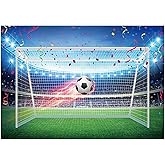Allenjoy 7x5ft Football Backdrop Soccer Pitch Stadium Auditorium Light Photography Background for Boys Newborn Baby Shower Sports Theme Happy Birthday Party Decor Banner Portrait Photo Booth Props