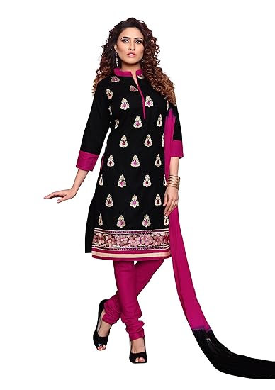 OOMPH! Womens Dress Material (rbmm_nakashi5_05_Pitch Black_Free Size)