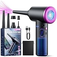Compressed air Duster - 3 Gear Adjustable 100000RPM Electric air Duster with LED Light, Cordless air Blower for Computer Keyb