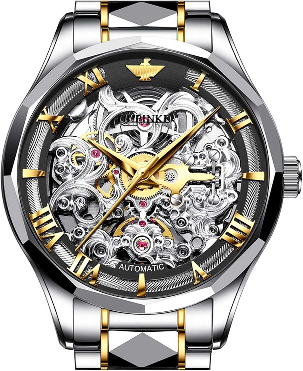 montre homme avec mécanisme apparent