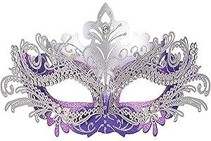 Geek-M Women/Men Masquerade Metal Masks Venetian Halloween Costume Mask Mardi Gras Mask