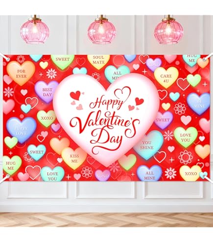Decoraciones Para El Día De San Valentín, Pancarta Con Texto