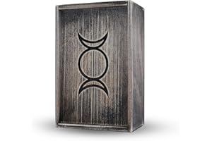 CRAFTERIAN WoodenTarot Card Box/Case/Holder - Dark - for Most Standard Size Tarot Cards (Fits Deck Size with Box Measuring 5,51 x 3.54 x 1,96)