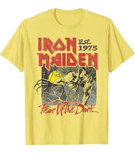 Amazon.com: Iron Maiden Vintage Beast Circle White T-Shirt