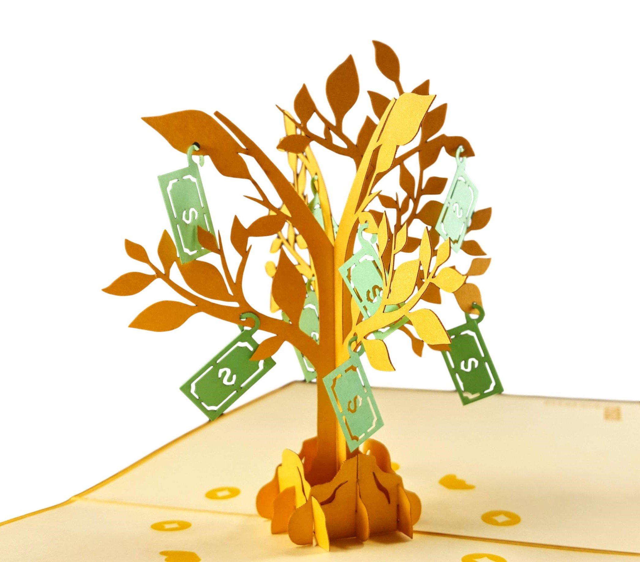 iGifts And Cards Money Tree 3D Pop Up Greeting Card - Good Luck, Wealth, Prosperity, Cute, Half-Fold, Happy Birthday, Retirement, Wedding, Housewarming, Graduation, Thank You, New Business, New Job