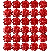 FagusHome Silk Hydrangea Heads 30 Pcs Artificial Flowers Only Heads No Stems Fake Hydrangea Flowers for Home Wedding Decor No Stems (Red)
