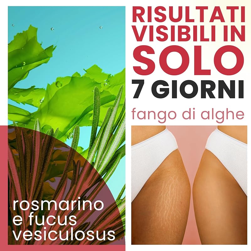 Fango di Alghe Anticellulite: Combatti la Cellulite e la Flaccidità Corpo. Effetto Rassodante e Risultati Visibili. Fango Professionale SPA Trattamento d'Urto - Pronto all'Uso - 6000 g (6 kg)