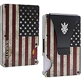 Signature Majestic Vintage American Flag - Slim Wallet - RFID Blocking - Front Pocket - Card Holder - Slim Moey Clip
