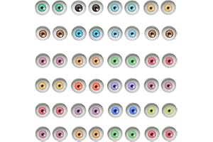 Julie Wang 100PCS 6mm Halloween Glass Human Eyes for Art Sculptures Props Masks Fursuits Taxidermy Jewelry Making Flatback About 0.24inches