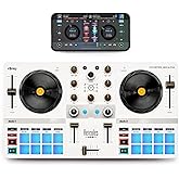 Hercules DJControl Mix Ultra - Mobile DJ Controller for iOS &amp; Android | Ultra-compact wireless controller with Bluetooth LE, 10-hour battery, touch jog wheels, 16 pads &amp; djay app support