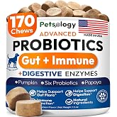 Probiotics for Dogs - 170 Dog Probiotics Chews - Digestive Enzymes Support | Gut Health Support - Diarrhea, Gas &amp; Constipation Relief - Itchy Skin, Allergies &amp; Yeast Balance - Advanced Supplement