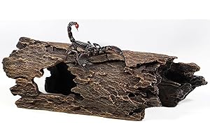 PTFJZ Fish Tank Decorations - Large Aquarium Decorations Air Bubbler Tree Fish House for Betta Hideout Caves Buddha Decor Temple Ruins Arched Betta Fish Accessories Reptile House Shelter Decor (Wood A-L)