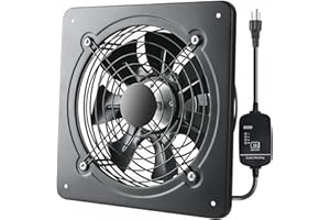 MEOZRI 12 Inch Window Exhaust Wall Mounted Ventilation Basement Extractor Industrial Fan 720 CFM High-Speed1460 RPM Industrial Fan for Home Garage Office Commercial Use (12 Inch+Speed Control)